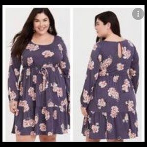 Purple Floral Tunic Dress